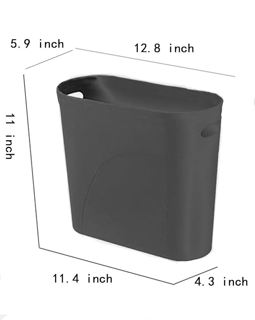 Bathroom Small Trash Can, 3 Gallon Slim Plastic, White