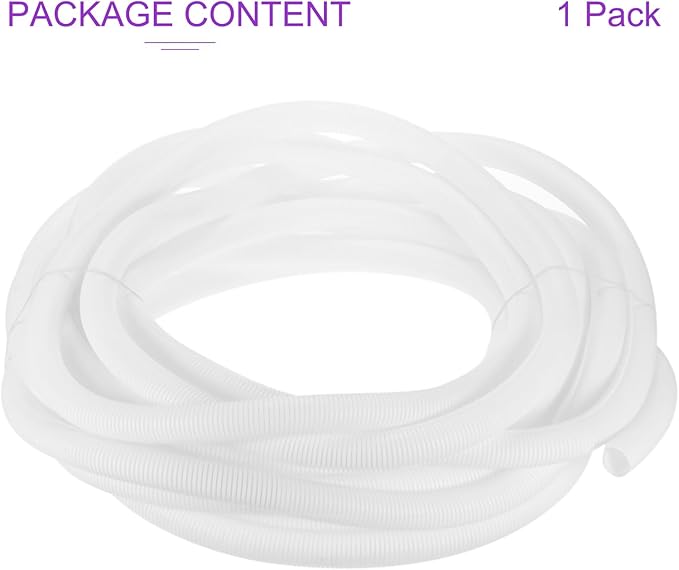 DMiotech 50ft Wire Loom Split Tubing 1 Inch(25.5 Mm) ID, Cord Protectors from Pet Flexible Conduit Cable Management for Office, Home, Garden, White