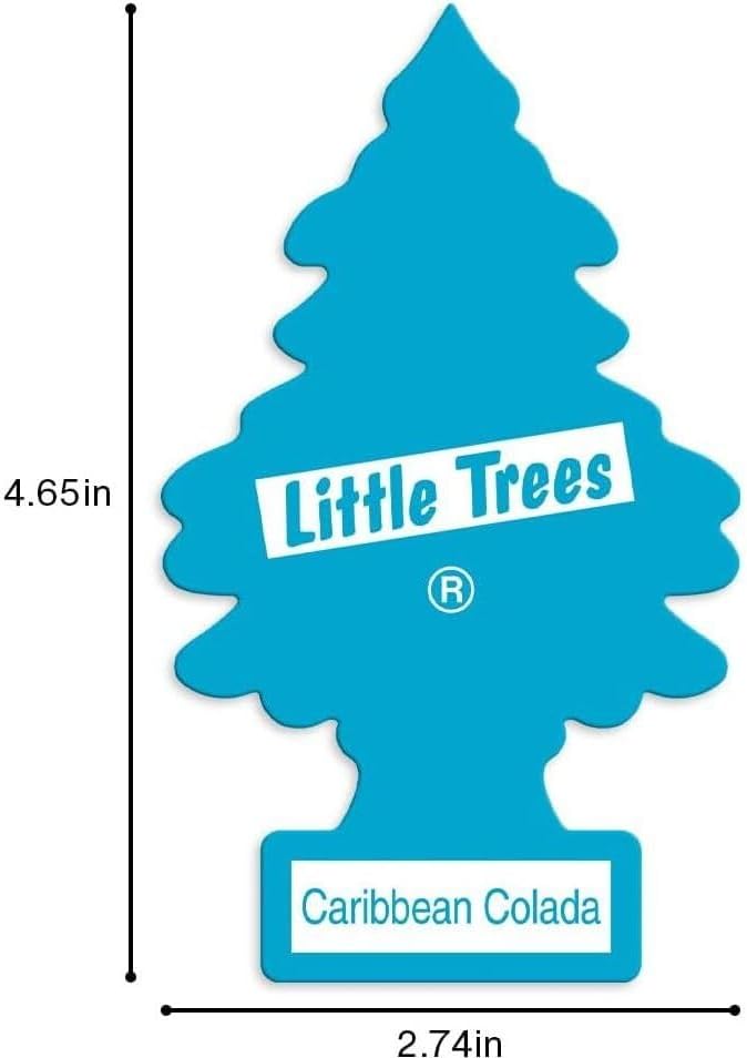 LITTLE TREES Car Air Freshener | Hanging Paper Tree for Home or Car | Caribbean Colada | 12 Pack