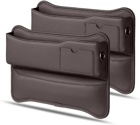 Car Seat Gap Filler Organizer for Mazda CX-5 1. Generation (KE) 2011-2023 2024, 2 Pcs PU Leather Front Seat Storage Box Console Side Pocket Organizer for Phone Glasses Key,A/Brown