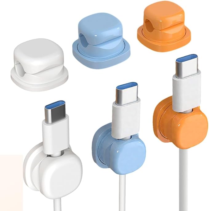 Cord Organizer Holder, 2025 New Desk Cable Management, Cable Clips Organize Phone Charging Cords Holder Organizer Neatly for Home Office Car Desk Nightstand (Mixed, 12 Pack)