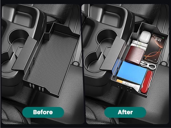 All-Metal Center Console Hanging Organizer Tray Compatible with 2019-2026 Chevy Silverado/GMC Sierra 1500 & 2020-2026 Chevrolet Silverado/Sierra 2500HD 3500HD Storage Accessories (Jump Seat Only）