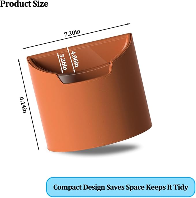 Car Trash Can, Multipurpose Leakproof Hanging Vehicle Garbage Can with Removable Liner, Waterproof Automotive Interior Dustbin Garbage Container, Universal for SUV Van Truck (Orange)