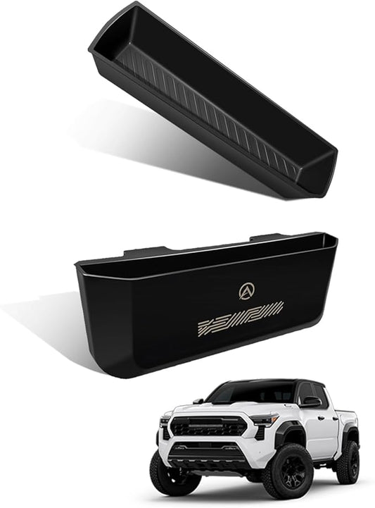 Muslogy Center Console Organizer Compatible with 2024 2025 2026 Toyota Tacoma Accessories Middle Console Gear Shift Silicone Insert Beside Handbrake & Passenger Side Hanging Storage Box 2PCS (B Style)