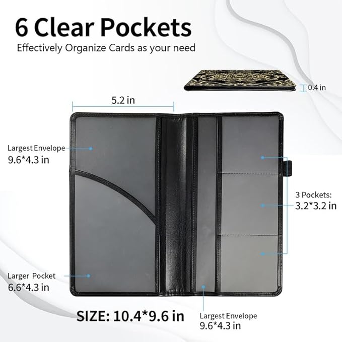 Car Registration and Insurance Card Holder, Vehicle License Documents Glove Box Compartment Organizer Wallet, ID Card Holder for Car Essentials Automobile, Nordic Viking