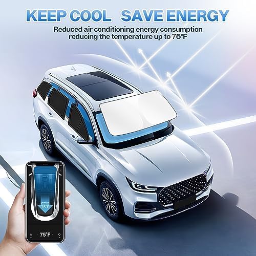 T TGBROS Windshield Sun Shade for Subaru Crosstrek 2024 2025 2026 Car Window Shades Thicken UV Block and Blackout Privacy Foldable Sunshades 8PCS Accessories Keep Cool Sun Visor Covers