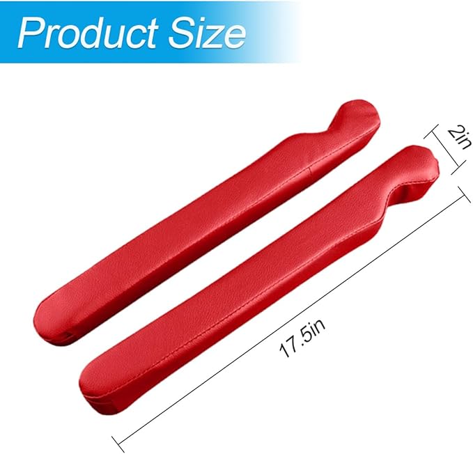 Mandark Car Seat Gap Filler, 2PCS Leather Vehicle Gap Stopper to Fill Between Seat and Console, Automotive Crevice Plug Blocker Accessories from Dropping, Universal for SUV, Sedan, Truck (Red)