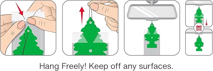 Little Trees Cardboard Hanging Car, Home & Office Air Freshener, Summer Linen (Pack of 24)