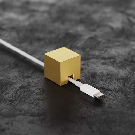 Golden Stainless Steel Cable Clips, Cord Organizer Cable Management, USB Cable Holder Wire,Wire Organizer for Desk, Wall, Car, Nightstand and Office Cable Management. (Frosted Gold)