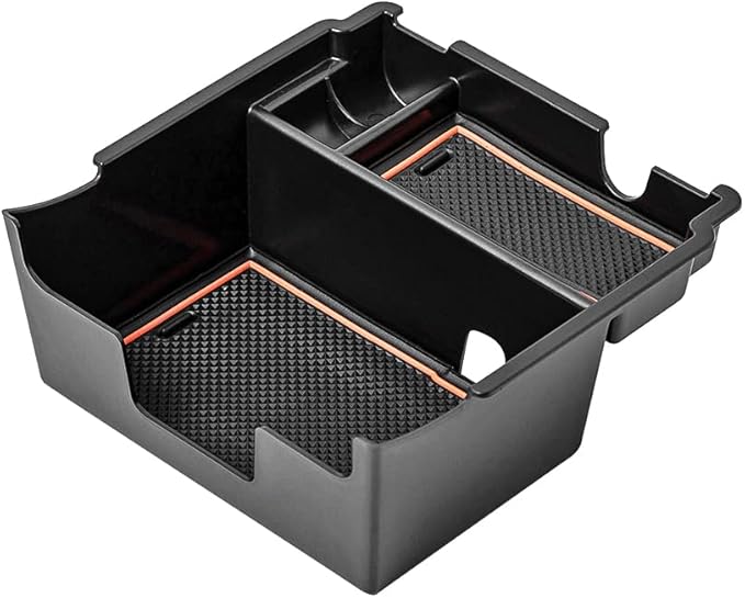 EDBETOS Center Console Organizer Tray Compatible with Subaru Crosstrek 2018-2022 2023 and fits Impreza 2017-2022 2023 Accessories Armrest Secondary Storage Box ABS (Orange Trim)