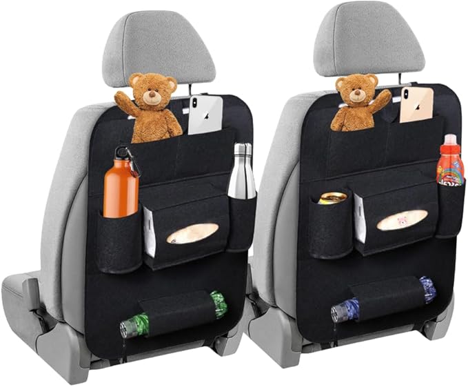 Backseat Car Organizer: Storage Solution with Tablet Holder for Kids, Travel Essentials & Road Trip Comfort”