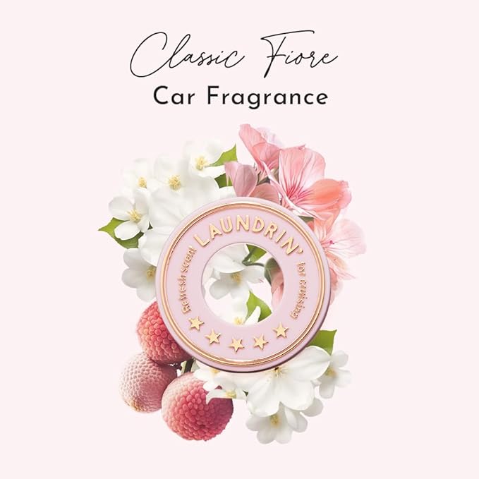 Laundrin Car Fragrance Classic Fiore - Air Freshener Vent Clip - Clip-On CarFresheners - Air Freshener Automotive - CarFragrance - Car Accessories for Men - CarEssentials for Women