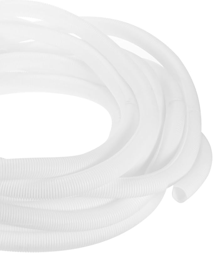 DMiotech 50ft Wire Loom Split Tubing 1 Inch(25.5 Mm) ID, Cord Protectors from Pet Flexible Conduit Cable Management for Office, Home, Garden, White