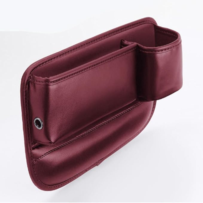 Car Seat Gap Filler Organiser for Land Rover Range Rover Sport III 2022-2025, Car Gap Box Leather Adjustable with Cup Holder Car Accessories, co-Pilot red