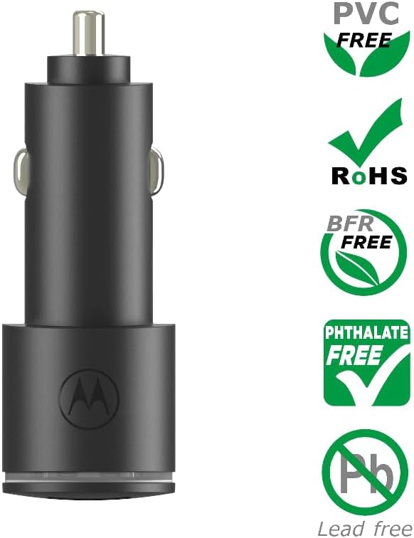 Motorola TurboPower Share Car Charger- 45W Dual Port USB-A, USB-C Output with 1.5m Braided USB-C Cable for Moto G 2025, G Power 2024/2025/2026, G Stylus 2023/2024/2025/2026, G Play 2024, Edge, Razr