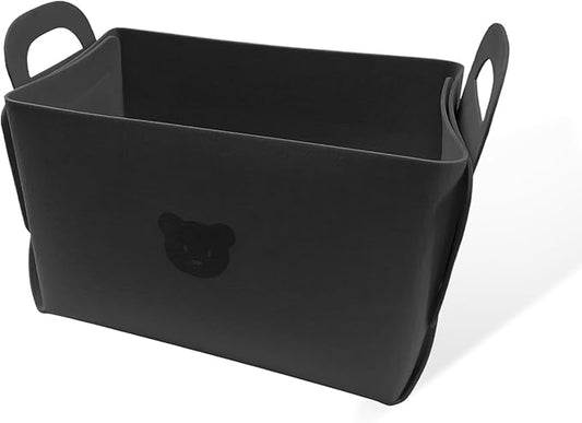 Car Trunk Organizer, Foldable Felt Basket Lightweight Storage Bin with Handles, Large Capacity Flexible Storage Bag Multipurpose Organizer for Vehicle Trunk & Backseat (Gray, 1 Bear)