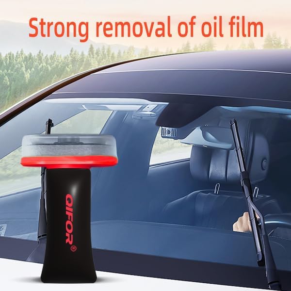 Oil Film Remover for Car Windshields and Windows, Automotive Glass Cleaner for Oil Residue & Road Grime, Improves Visibility & Safe Driving (1 PCS)