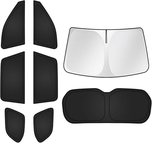 T TGBROS Windshield Sun Shade for Toyota Grand Highlander 2024 2025 2026 Car Window Shades Thicken UV Block and Blackout Privacy Foldable Sunshades 8PCS Accessories Keep Cool Sun Visor Covers