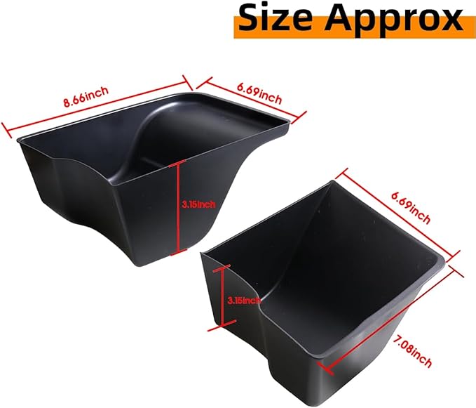 YOCTM Trunk Organizers Tray for 2024 2025 Jeep Wrangler JL JLU 4xe Sports Rubicon Tailgate Rear Cargo Side Storage Box Black Interior Accessories 2-PACK