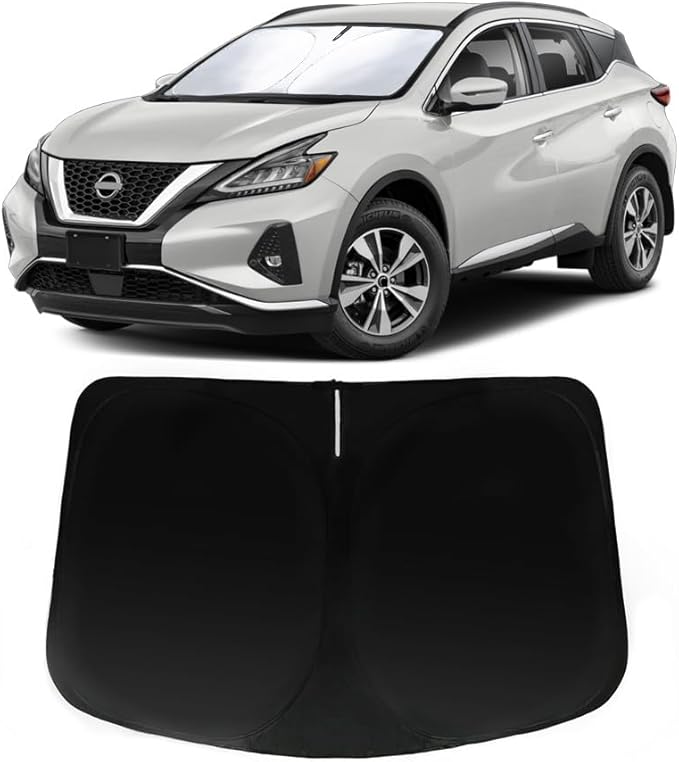 Windshield Sun Shade for Nissan Murano 2015-2024, Car Front Window Sunshade with 240T Sun Visor Protector Blocks UV Rays Heat Sun Shield Accessories