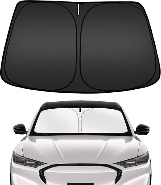 ARISMOTOR Windshield Sun Shade for Ford Mustang Mach-E 2021-2025 2026, Custom Fit Foldable Front Window Sunshade Sun Visor Protector, Block UV Rays Keep Your Car Cooler
