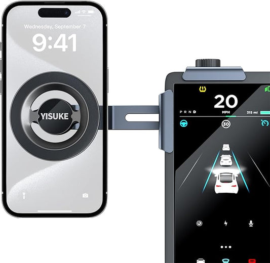 Magnetic Phone Mount Compatible with Tesla Model 3 Model Y, Car Holder 2025, Compatible with iPhone MagSafe 17/16/15/14/13/12 (Compatible with Tesla Screen Phone Mount)