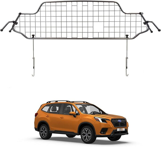 TRAVALL Compatible with Subaru Forester (2021-2024) Dog Car Barrier Guard Custom Fit Heavy Duty Steel Mesh Trunk Divider Safety Travel Premium Luggage Cargo Barrier Backseat Protection