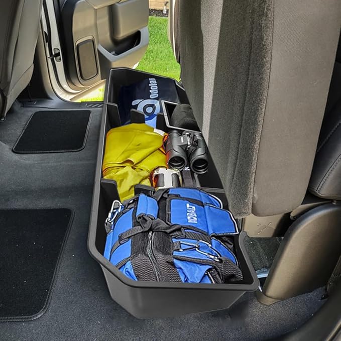 MAXDOM Under Seat Storage Fit for (2019-2026) Chevy Silverado 1500 / GMC Sierra 1500 (2020-2026) 2500HD 3500HD | Double & Crew Cab Rear Underseat Organizer Box