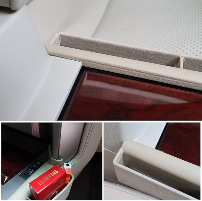 Lallker Suitable for 2010-2021 GX460 Seat Gap Storage Box 400 Central Control Storage Box Modification (2010-2021 Beige-copilot)
