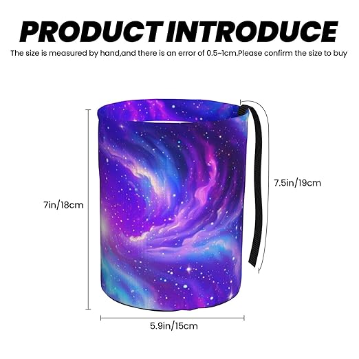 Car Trash Bag Purple Galaxy Hanging Back of Seat Car Portable Trash Bag Purple Galaxy Waterproof One-Handed Portable Strap Drawstring Garbage Bags with 2 Pieces Car Coasters