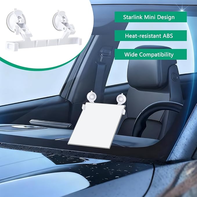 Mini Car Mount for Starlink - Dashboard/Windshield Suction Mount for Mini Internet Kit, Secure Mounting Kit for Most Vehicles and Ensures Stable Driving and Satellite Signal