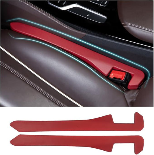 2PCS Car Seat Gap Filler - Elastic Car Seat Gap Filler Organizer Universal for Car Truck Suv Between Seat and Console - Prevent Items from Droping - Add Style to Your Car Accessories (Red/2pcs)