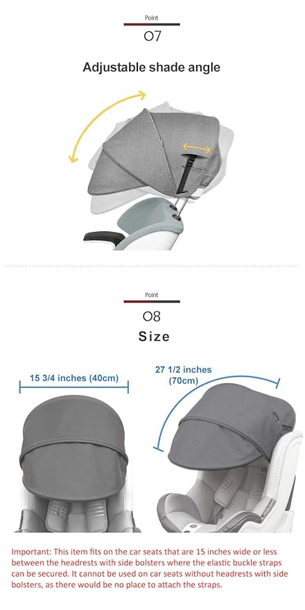 Manito Sun Shade Extender/Auxiliary Canopy for Car Seat (Beige)