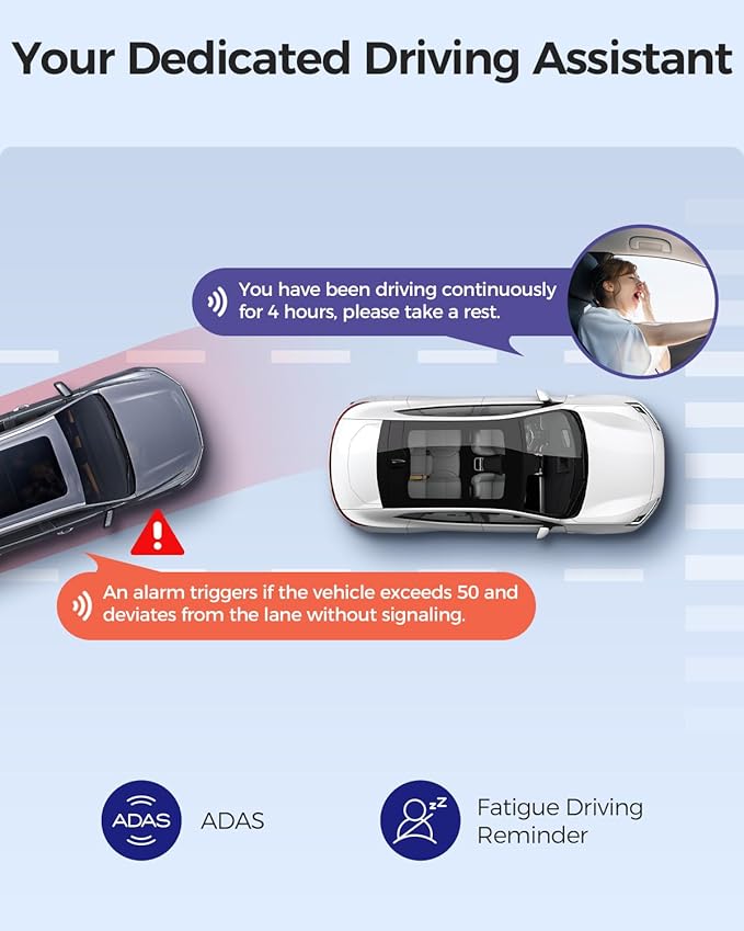 AZDOME Upgraded M01 Pro 3K WiFi Dash Cam Front and Rear, Free 64GB Card, App Control Dashboard Camera for Car, G-Sensor Parking Modes Dashcam, ADAS, Loop Recording (Matte Black)