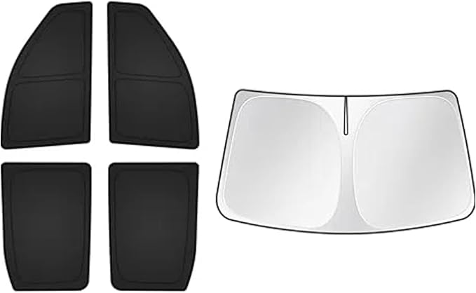 T TGBROS Windshield Sun Shade for Chevrolet Silverado 2500 3500 2020-2025 2026 Car Window Shades Thicken UV Block and Blackout Privacy Foldable Sunshades 5PCS Accessories Keep Cool Sun Visor Covers