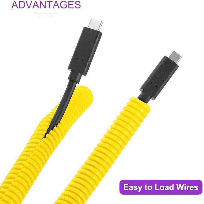 DMiotech 10ft Wire Loom Split Tubing 1 1/4 Inch(31.8mm) ID, Cord Protectors from Pet Flexible Conduit Cable Management for Office Home Garden, Yellow