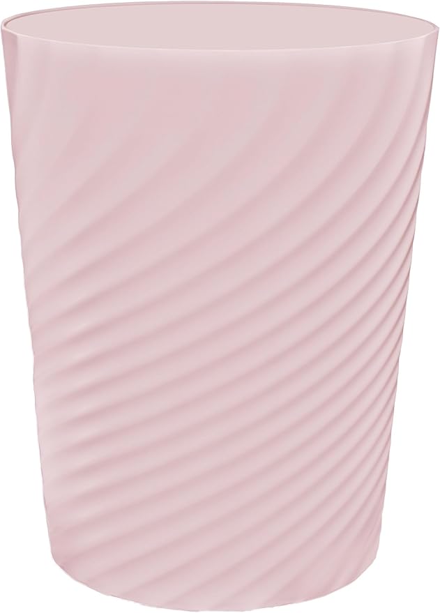 DAJITRE 1.8 Gallon Small Trash Can Wastebasket Recycling Bin Slim Profile for Compact Spaces Bathroom, Office, Bedroom, Kitchen (1.8 Gallon, Pink)