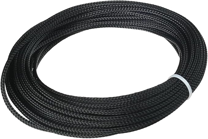 Aicosineg Cable Sleeve Braided Sleeving PET Wire Loom Tubing Cable 32.81ft-1/8inches Wrap Protector for HiFi Audio and Video Headphone Cable Protect Wires from Chewing of Pets Black