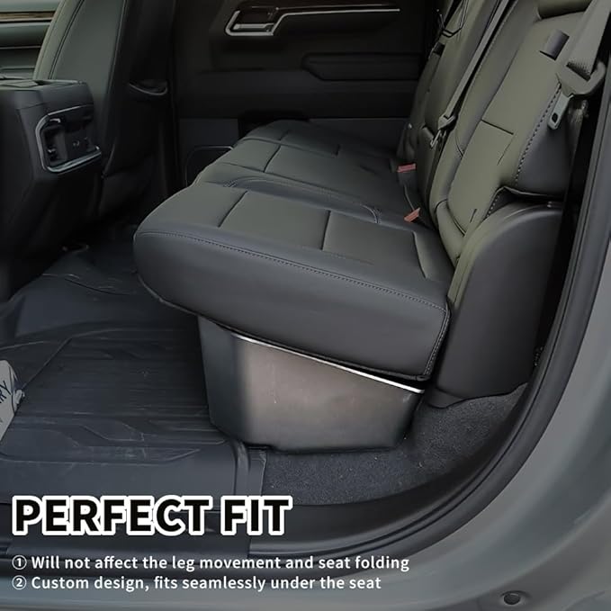 MAXDOM Under Seat Storage Fit for (2019-2026) Chevy Silverado 1500 / GMC Sierra 1500 (2020-2026) 2500HD 3500HD | Double & Crew Cab Rear Underseat Organizer Box