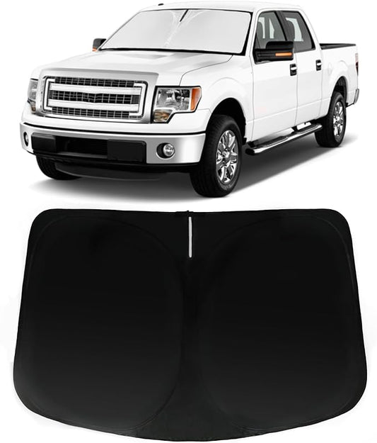 Windshield Sun Shade for Ford F-150 2015-2020, Car Front Window Sunshade with 240T Sun Visor Protector Blocks UV Rays Heat Sun Shield Accessories (Ford F150)