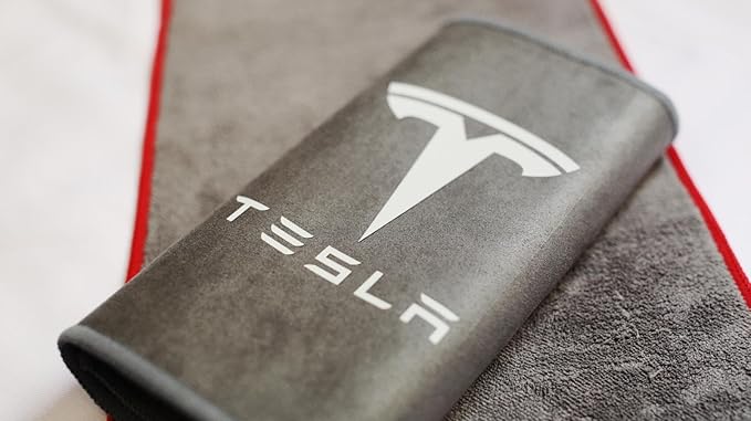 Microfiber Cleaning Towel for Tesla Ultra Absorbent Tesla Microfiber Cleaning Cloth Microfiber Towels for Glass Window Car LCD (Grey, Pack of 1)