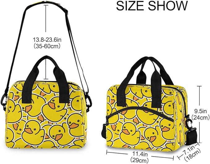 Lunch Bag for Kids Little Yellow Duck Insulated Cooler Lunch Box Large Capacity Lunch Organizer for Boys Girls