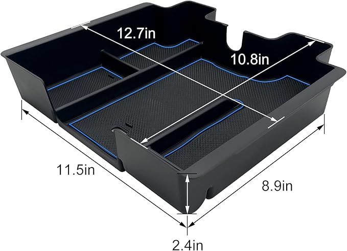 JOJOMARK Center Console Organizer Tray fits for 2019-2022 GMC Sierra/Chevy Silverado 1500 Accessories, 2020-2021 2022 2023 Silverado/Sierra 2500 HD/3500 HD(Full-Size, Blue)