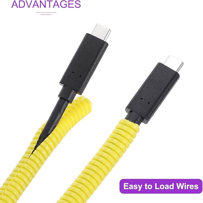 DMiotech 10ft Wire Loom Split Tubing 1/4 Inch(6.5 Mm) ID, Cord Protectors from Pet Flexible Conduit Cable Management for Office, Home, Garden, Yellow