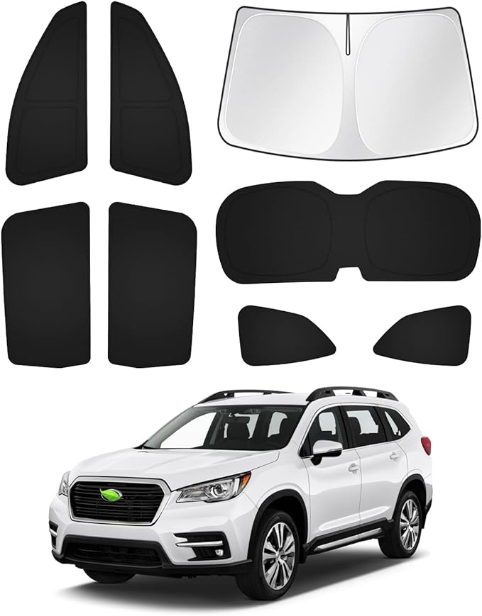 Canvcle Sunshades for 2019-2025 2026 Subaru Ascent Touring Accessories Windshield Sun Shade Side Rear Window Shade Cover Sun Visor Privacy Protection Keep Vehicle Cool Black 8PCS