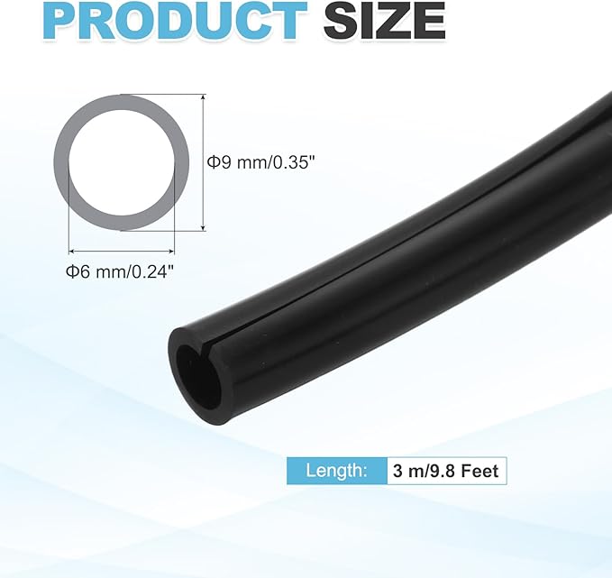 MECCANIXITY 3 m Split Silicone Cable Sleeve Tubing, ID 6mm Black Split Silicone Tube Cord Organizer Wire Shielding Sheathing Wrap for USB Charge Power Cord Audio Video Cable
