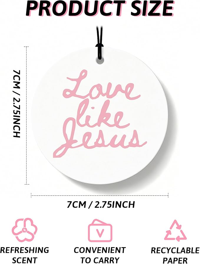 Pink Christian Car Air Freshener 4 Pcs, Coquette Pink Bow Bible Verse Religious Hanging Air Freshener for Cars Closet Drawer Books, Cute Christian Car Accessories Mirror Decor for Women