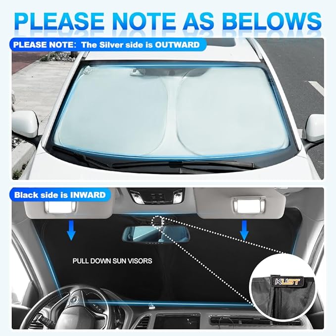 KUST Windshield Sun Shade for 2014-2025 2026 Porsche Macan Accessories Sunshade Window Sun Visor Protector Foldable Blocks UV Rays Keep Your Car Cooler