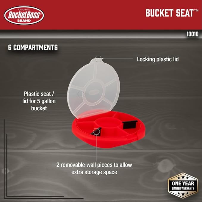 Bucket Boss - Bucket Seat Small Parts Organizer, Bucket Organization (10010) , Red