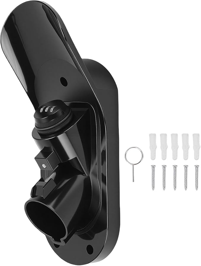 EV Charger Holder, Electric Car Charger Wall Mount Bracket, Electric Vehicle Plug Organizer with Password Lock, Ideal for SAE J1772 Type 1 Charging Cable